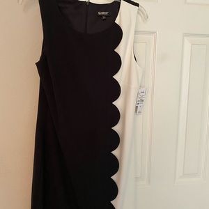 Glamour NEW WITH TAG- black/white, scalloped dress